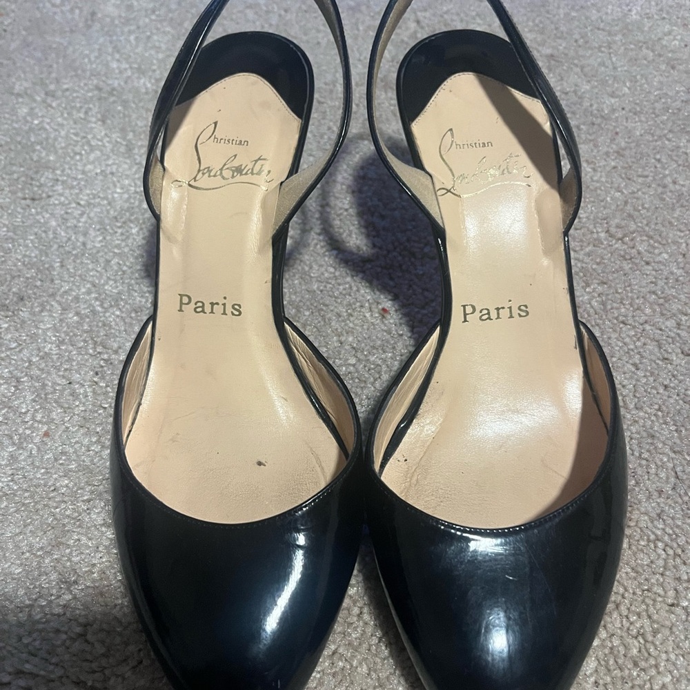 Christian Louboutin Black Patent Leather Heels - Picture 3 of 16